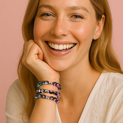 Violet Moon | .925 Sterling Silver | Lunar Glass Bracelet