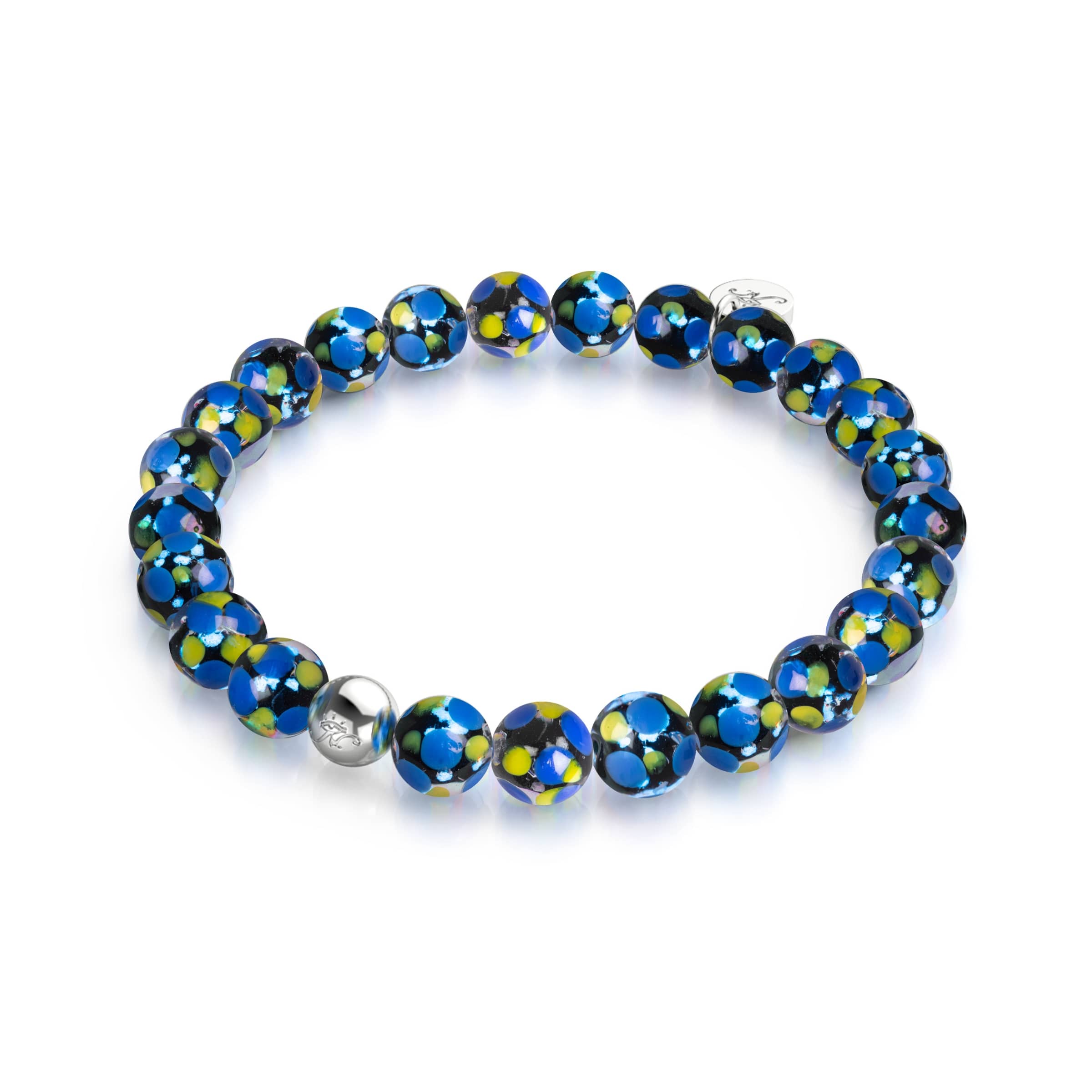 Black and Blue | Firefly Glass Polka Dot Bracelet