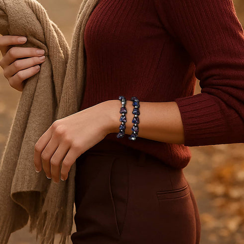 Purple Storm | Gem Glass Butterfly Bracelet