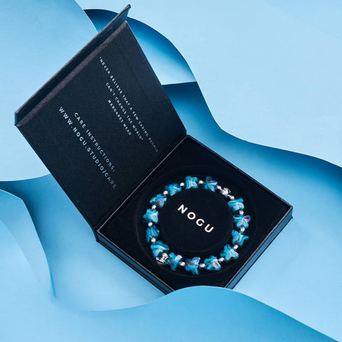 Teal Flutter | Gem Glass Butterfly Bracelet