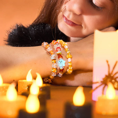 Glittering Gourds | Silver | Firefly Glass Pumpkin Bracelet