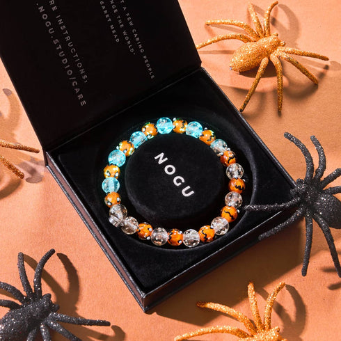 Glittering Gourds | Silver | Firefly Glass Pumpkin Bracelet