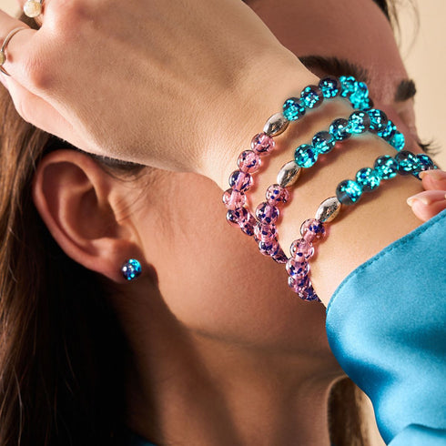 Purple Elixir | .925 Sterling Silver | Firefly Glass Bracelet