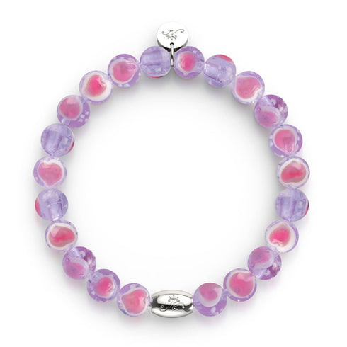 Purple x Pink | .925 Sterling Silver | Firefly Glass Love Bracelet