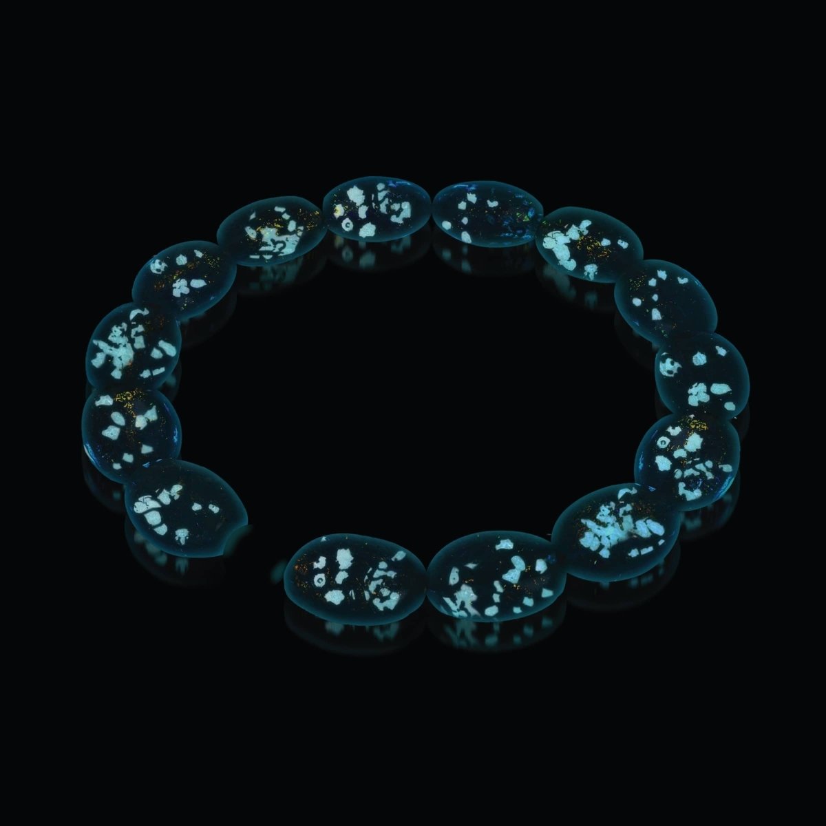 Amethyst Spark | .925 Sterling Silver | Firework Glass Pebble Bracelet