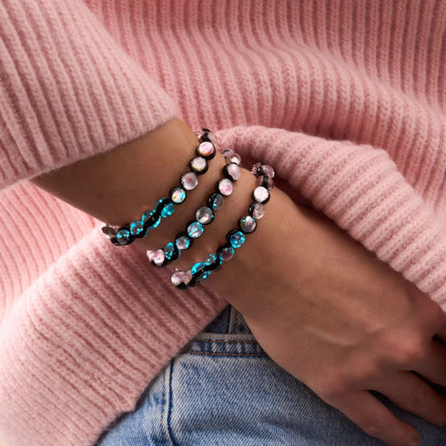 Pink Moon | .925 Sterling Silver | Lunar Glass Bracelet