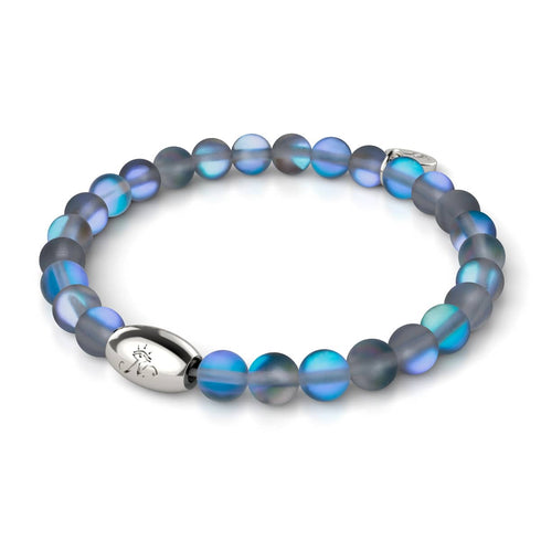 Grey | .925 Sterling Silver | Mermaid Glass Bead Bracelet
