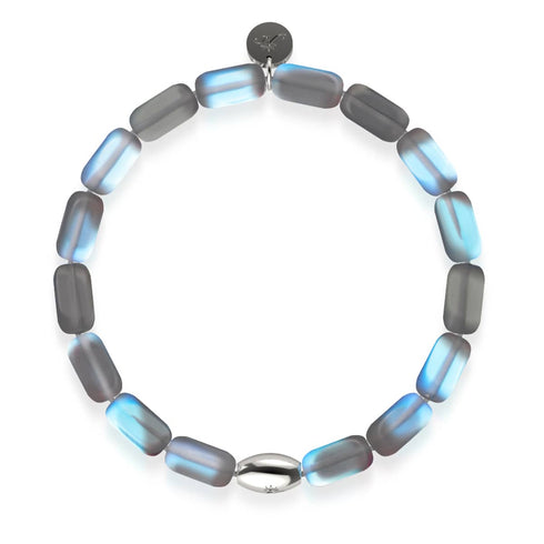 Grey | .925 Sterling Silver | Mermaid Glass Pebble Bracelet