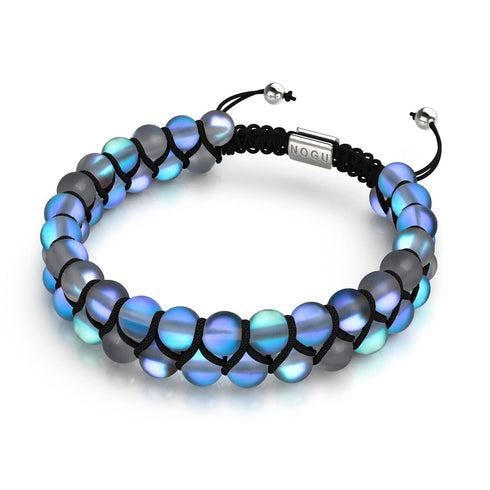 Grey | Silver | Double Mermaid Glass Bracelet