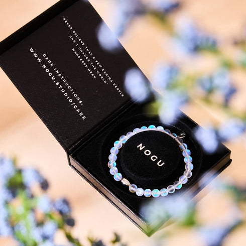 Rainbow White | .925 Sterling Silver | Mermaid Glass Bead Bracelet