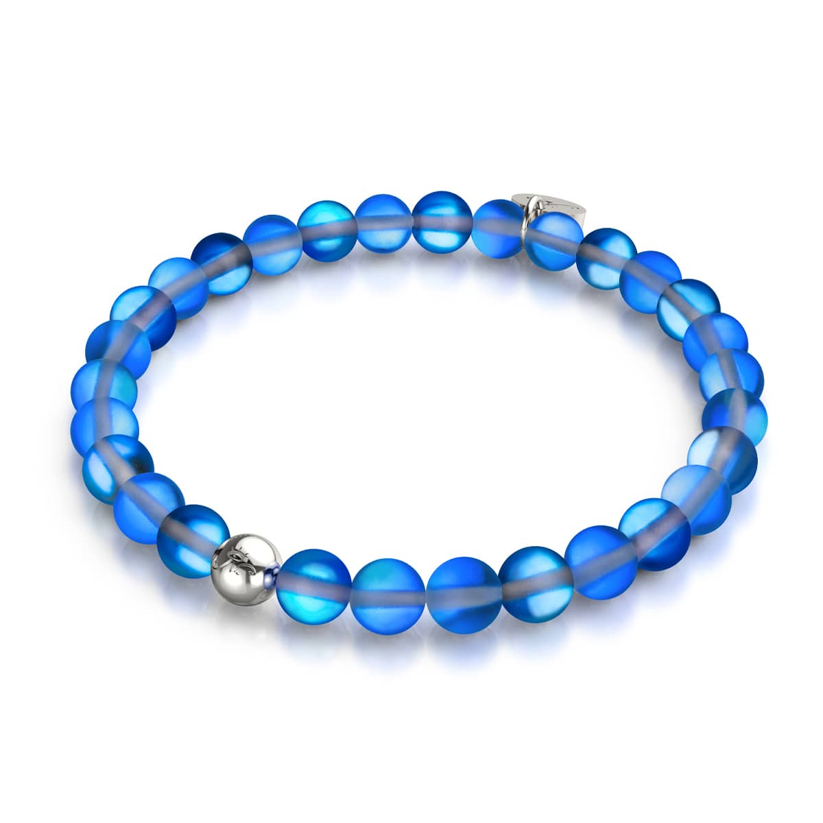 Sapphire | Silver | Mermaid Glass Bead Bracelet