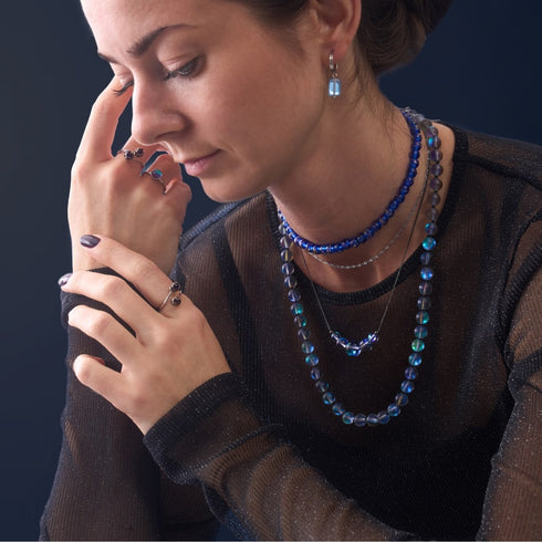 Grey | Silver | Mermaid Glass Knotted Necklace