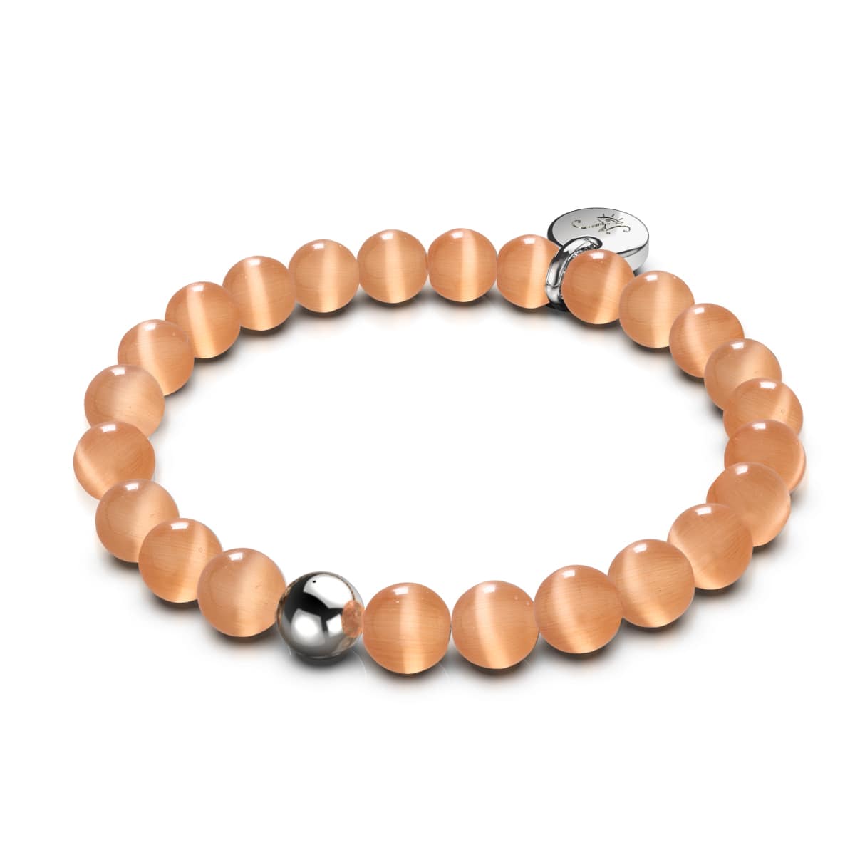 Pumpkin | .925 Sterling Silver | Cheshire Glass Bracelet