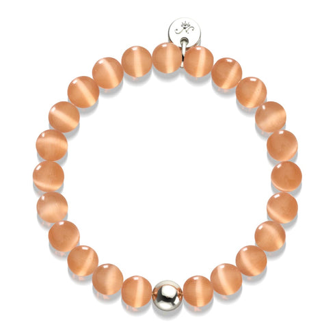 Pumpkin | .925 Sterling Silver | Cheshire Glass Bracelet