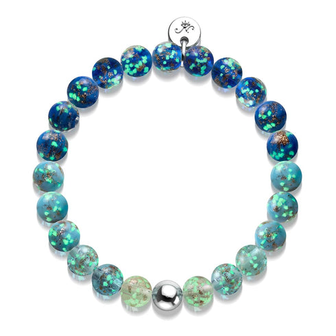 Blue Ombre | .925 Sterling Silver | Firefly Glass Bracelet