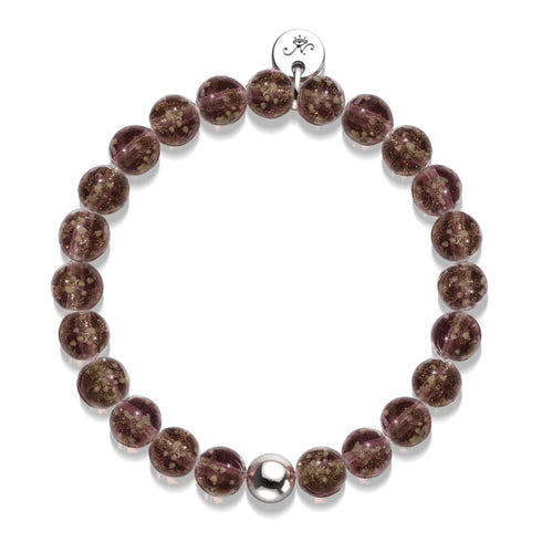 Chocolate | .925 Sterling Silver | Firefly Glass Bracelet