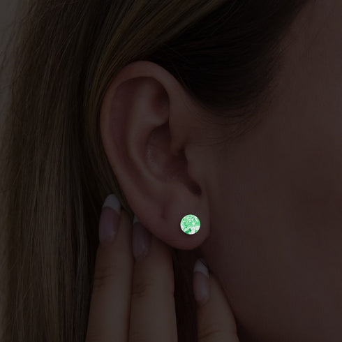 Lilac | .925 Sterling Silver | Mini Firefly Glass Stud Earrings