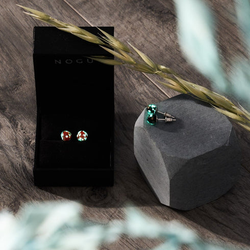 Obsidian | .925 Sterling Silver | Mini Firefly Glass Stud Earrings
