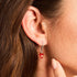 Ruby | .925 Sterling Silver | Firefly Glass Huggie Earrings