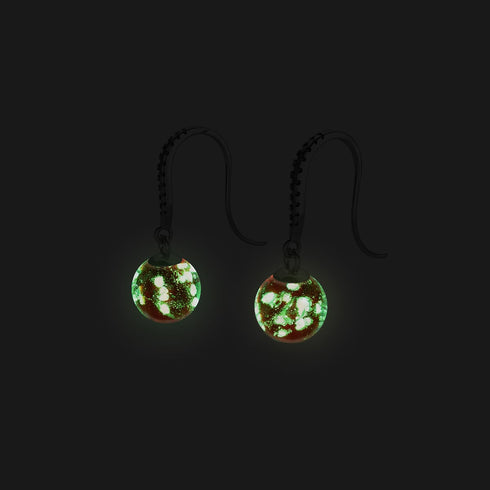 Ruby | .925 Sterling Silver | Firefly Glass Huggie Earrings