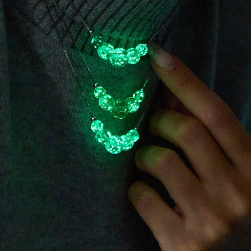 Arctic Blue | .925 Sterling Silver | Firefly Glass Infinity Clasp Necklace