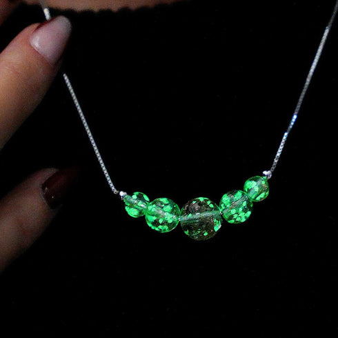 Arctic Blue | .925 Sterling Silver | Firefly Glass Infinity Clasp Necklace