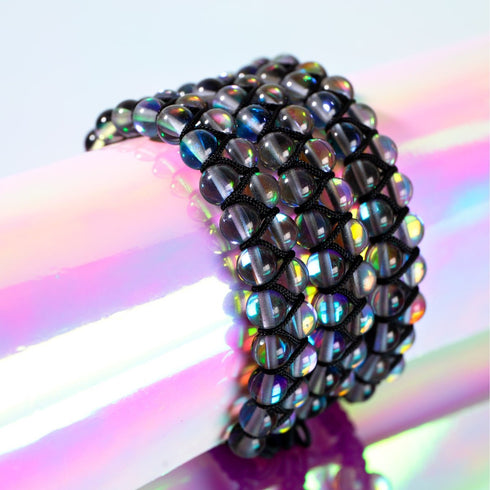 Milky Way | Silver | Double Galaxy Glass Bracelet