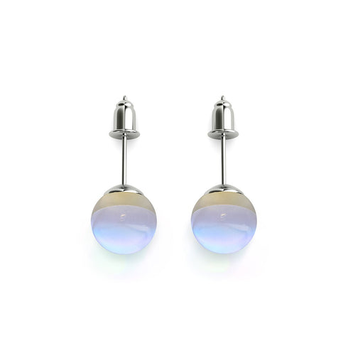Rainbow Supernova | .925 Sterling Silver | Galaxy Glass Stud Earrings