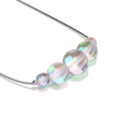 Rainbow Supernova | .925 Sterling Silver | Galaxy Glass Infinity Clasp Necklace