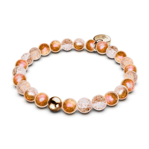 Rose Chrome x Caramel Glitter Glass Bracelet