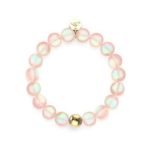 Peach | Gold | Mermaid Glass Statement Bracelet