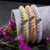Rainbow White | Silver | Mermaid Glass Macrame Bead Bracelet