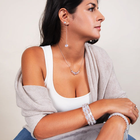 Rainbow White | .925 Sterling Silver | Mermaid Glass Mini Stud Earrings