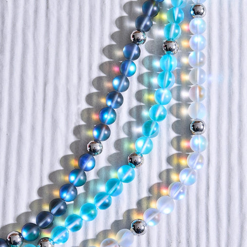 Aquamarine | Silver | Mermaid Glass Statement Necklace