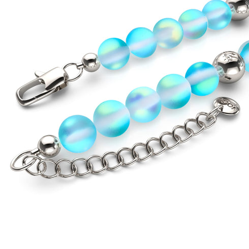 Aquamarine | Silver | Mermaid Glass Statement Necklace