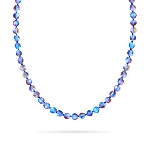 Unicorn Blue | Silver | Mermaid Glass Knotted Necklace