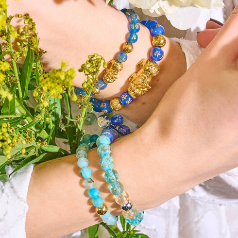 Blue Ombre | .925 Sterling Silver | Firefly Glass Bracelet