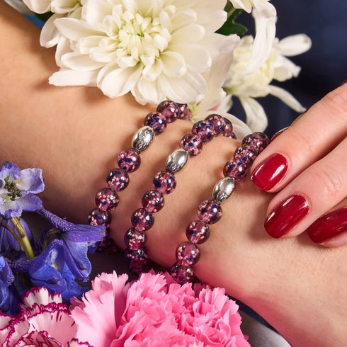 Purple Elixir | .925 Sterling Silver | Firefly Glass Bracelet