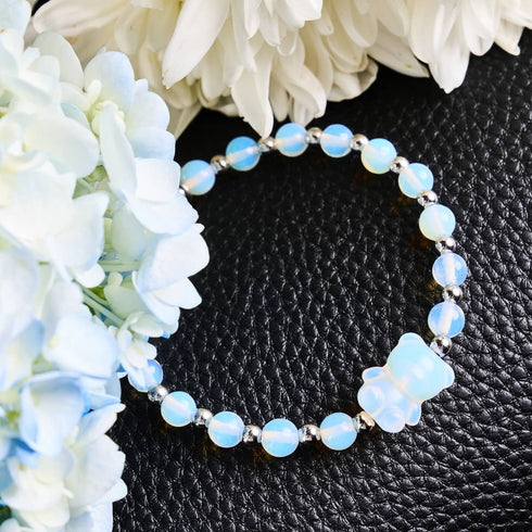 Luna | Gemmy Bear Bracelet | Moonstone x Silver
