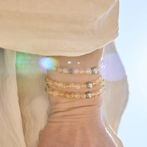 Citrine | Silver | Healing Gemstone Bead Bracelet