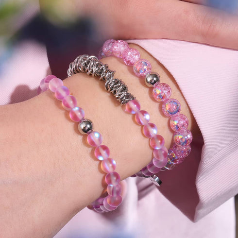 Lavender | Silver | Mermaid Glass Bead Bracelet