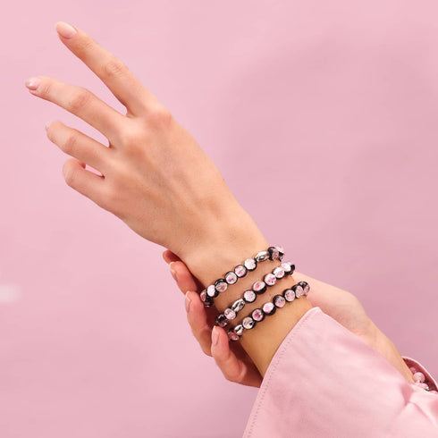 Pink Moon | .925 Sterling Silver | Lunar Glass Bracelet