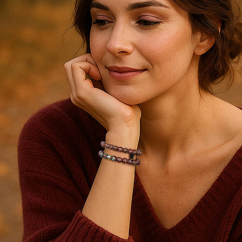 Mystic Purple | Firefly Glass Confetti Bracelet