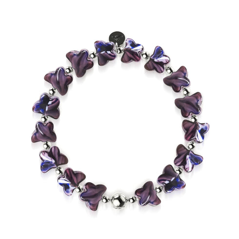 Purple Storm | Gem Glass Butterfly Bracelet