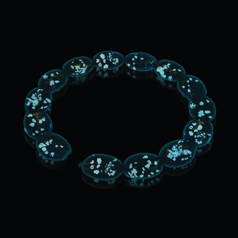 Amethyst Spark | .925 Sterling Silver | Firework Glass Pebble Bracelet