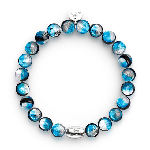 Blue Eclipse | .925 Sterling Silver | Lunar Glass Bracelet