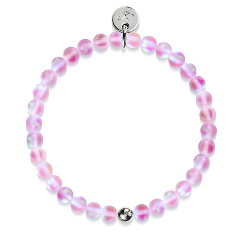 Pink | Silver | Mermaid Glass Bead Bracelet