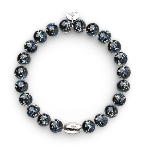 Pitch Black | .925 Sterling Silver | Firefly Glass Bracelet