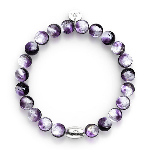 Violet Moon | .925 Sterling Silver | Lunar Glass Bracelet